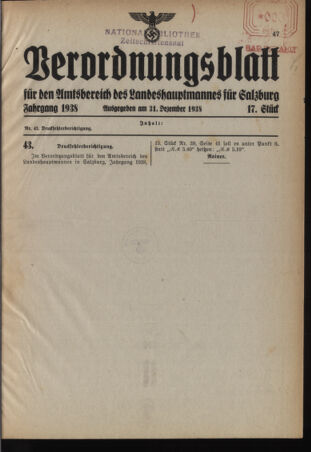 Verordnungsblatt für den Amtsbereich des Landeshauptmannes für Salzburg 19381231 Seite: 3