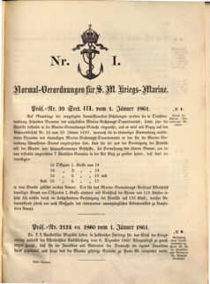 Kaiserlich-königliches Marine-Normal-Verordnungsblatt 18610101 Seite: 1