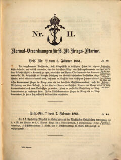 Kaiserlich-königliches Marine-Normal-Verordnungsblatt 18610203 Seite: 1