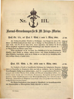 Kaiserlich-königliches Marine-Normal-Verordnungsblatt 18610305 Seite: 1