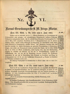 Kaiserlich-königliches Marine-Normal-Verordnungsblatt 18610608 Seite: 1