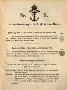 Kaiserlich-königliches Marine-Normal-Verordnungsblatt 18620213 Seite: 1