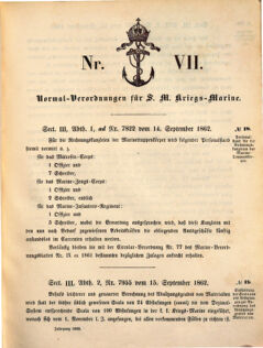 Kaiserlich-königliches Marine-Normal-Verordnungsblatt 18620914 Seite: 1