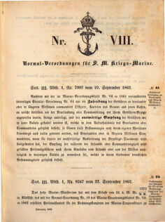 Kaiserlich-königliches Marine-Normal-Verordnungsblatt 18620922 Seite: 1