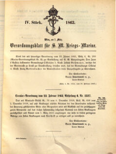 Kaiserlich-königliches Marine-Normal-Verordnungsblatt 18630307 Seite: 1