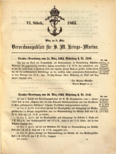 Kaiserlich-königliches Marine-Normal-Verordnungsblatt 18630321 Seite: 1