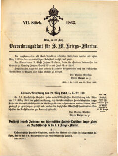 Kaiserlich-königliches Marine-Normal-Verordnungsblatt 18630330 Seite: 1