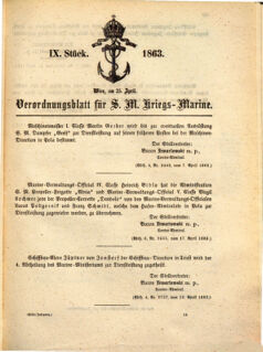 Kaiserlich-königliches Marine-Normal-Verordnungsblatt 18630425 Seite: 1