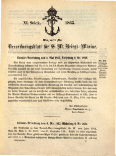 Kaiserlich-königliches Marine-Normal-Verordnungsblatt 18630513 Seite: 1