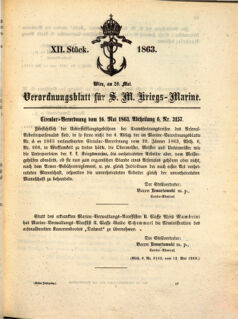 Kaiserlich-königliches Marine-Normal-Verordnungsblatt 18630520 Seite: 1