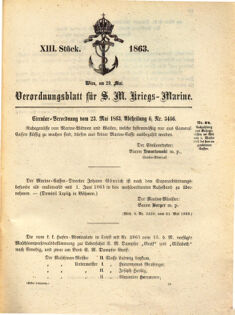 Kaiserlich-königliches Marine-Normal-Verordnungsblatt 18630529 Seite: 1