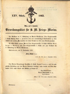 Kaiserlich-königliches Marine-Normal-Verordnungsblatt 18630623 Seite: 1