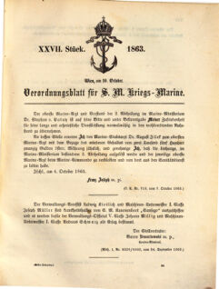 Kaiserlich-königliches Marine-Normal-Verordnungsblatt 18630714 Seite: 1