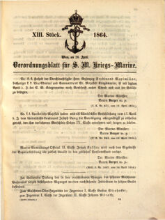 Kaiserlich-königliches Marine-Normal-Verordnungsblatt 18640319 Seite: 1