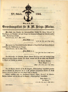 Kaiserlich-königliches Marine-Normal-Verordnungsblatt 18640326 Seite: 1