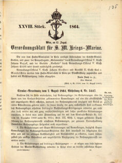 Kaiserlich-königliches Marine-Normal-Verordnungsblatt 18640617 Seite: 1