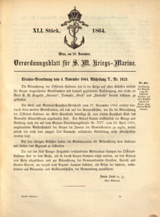 Kaiserlich-königliches Marine-Normal-Verordnungsblatt 18640916 Seite: 1