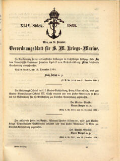 Kaiserlich-königliches Marine-Normal-Verordnungsblatt 18640927 Seite: 1