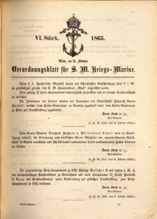 Kaiserlich-königliches Marine-Normal-Verordnungsblatt 18650214 Seite: 1