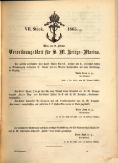 Kaiserlich-königliches Marine-Normal-Verordnungsblatt 18650221 Seite: 1