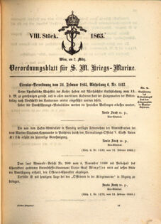 Kaiserlich-königliches Marine-Normal-Verordnungsblatt 18650302 Seite: 1