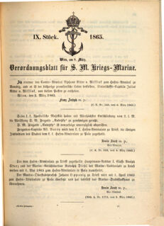 Kaiserlich-königliches Marine-Normal-Verordnungsblatt 18650308 Seite: 1