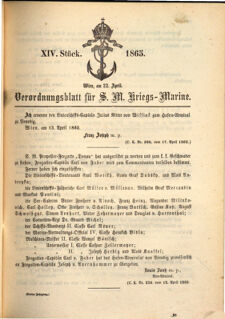 Kaiserlich-königliches Marine-Normal-Verordnungsblatt 18650422 Seite: 1