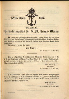 Kaiserlich-königliches Marine-Normal-Verordnungsblatt 18650518 Seite: 1