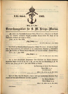 Kaiserlich-königliches Marine-Normal-Verordnungsblatt 18650608 Seite: 1