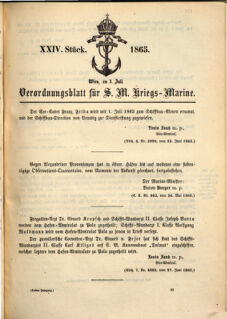 Kaiserlich-königliches Marine-Normal-Verordnungsblatt 18650703 Seite: 1