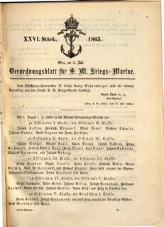 Kaiserlich-königliches Marine-Normal-Verordnungsblatt 18650715 Seite: 1