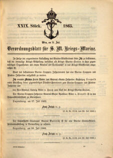 Kaiserlich-königliches Marine-Normal-Verordnungsblatt 18650731 Seite: 1