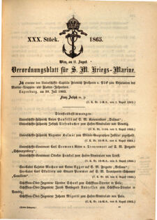 Kaiserlich-königliches Marine-Normal-Verordnungsblatt 18650811 Seite: 1