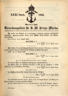 Kaiserlich-königliches Marine-Normal-Verordnungsblatt 18650821 Seite: 1