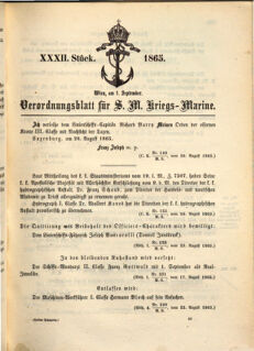 Kaiserlich-königliches Marine-Normal-Verordnungsblatt 18650901 Seite: 1