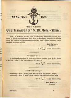 Kaiserlich-königliches Marine-Normal-Verordnungsblatt 18650929 Seite: 1