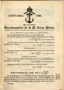 Kaiserlich-königliches Marine-Normal-Verordnungsblatt 18651011 Seite: 1