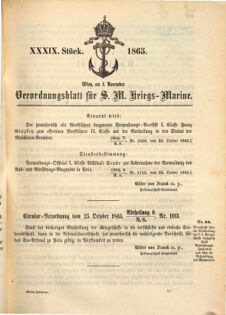 Kaiserlich-königliches Marine-Normal-Verordnungsblatt 18651103 Seite: 1