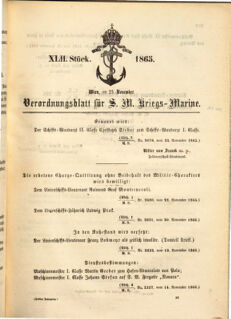 Kaiserlich-königliches Marine-Normal-Verordnungsblatt 18651125 Seite: 1