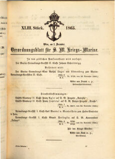 Kaiserlich-königliches Marine-Normal-Verordnungsblatt 18651202 Seite: 1