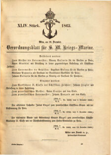 Kaiserlich-königliches Marine-Normal-Verordnungsblatt 18651220 Seite: 1