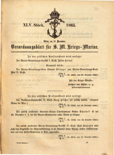 Kaiserlich-königliches Marine-Normal-Verordnungsblatt 18651231 Seite: 1