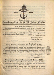 Kaiserlich-königliches Marine-Normal-Verordnungsblatt 18660112 Seite: 1