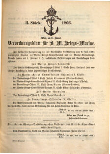 Kaiserlich-königliches Marine-Normal-Verordnungsblatt 18660115 Seite: 1