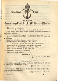 Kaiserlich-königliches Marine-Normal-Verordnungsblatt 18660522 Seite: 1