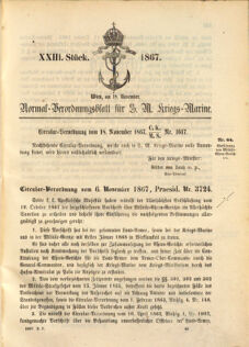 Kaiserlich-königliches Marine-Normal-Verordnungsblatt 18671030 Seite: 1