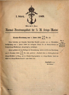 Kaiserlich-königliches Marine-Normal-Verordnungsblatt 18690111 Seite: 1