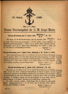 Kaiserlich-königliches Marine-Normal-Verordnungsblatt 18690125 Seite: 1