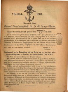 Kaiserlich-königliches Marine-Normal-Verordnungsblatt 18690226 Seite: 1