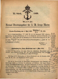 Kaiserlich-königliches Marine-Normal-Verordnungsblatt 18690419 Seite: 1